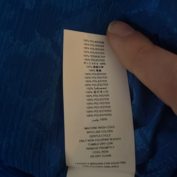 NWT MICHAEL Michael Kors l Fleur Jacquard Sleeveless Silk top PM Grecian Blue - Picture 14 of 15